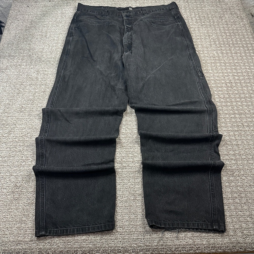 Vintage Marithe Francois Girbaud Baggy Carpenter Jeans Black 40x35 Faded Denim